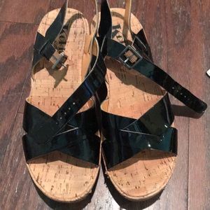 Size 7 Black Korks Wedges